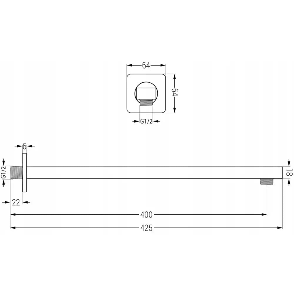 Mexen Slim Dusjhode 30 Cm med Dusjarm Svart - 79230211