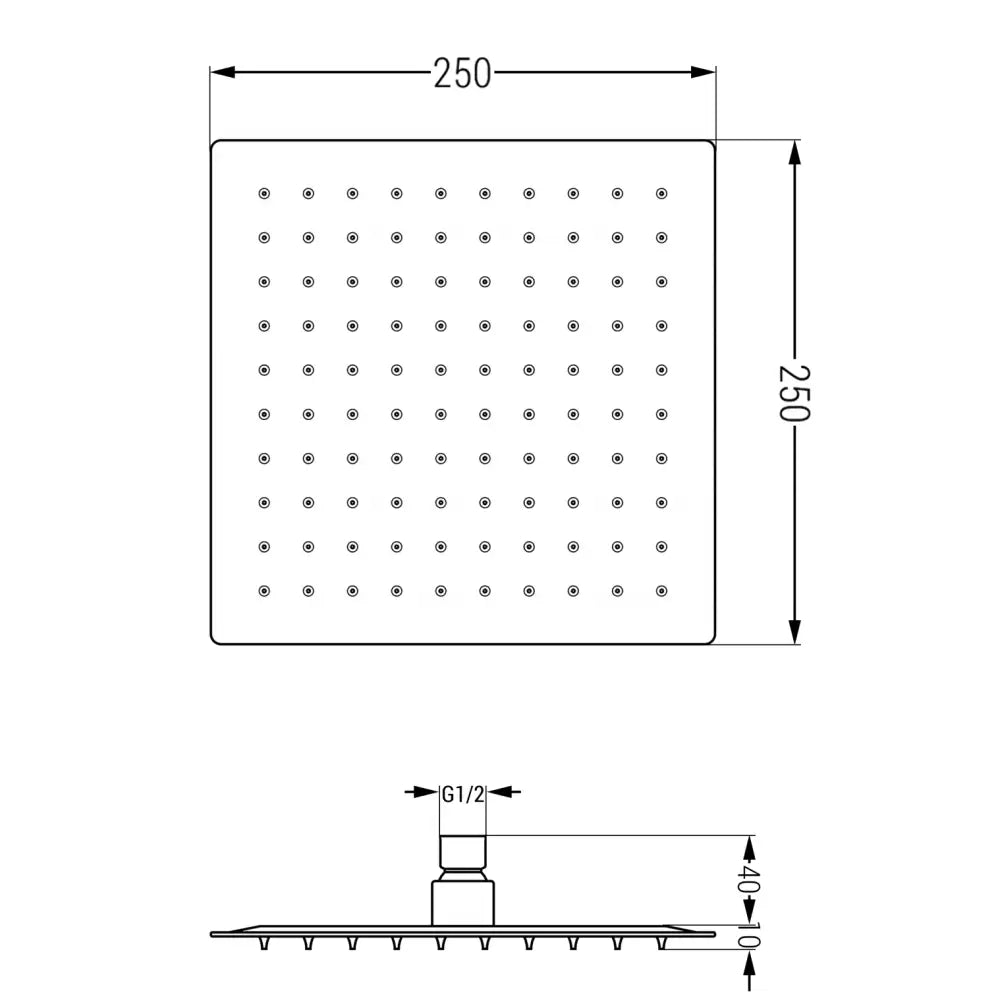 Mexen Slim Regndusj 25x25 Cm Grafitt - 79125-