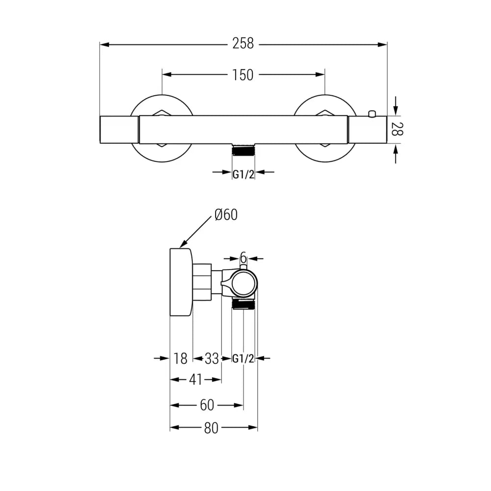 Mexen Slim Termostatisk Dusjbatteri Gull - 77105 - 2