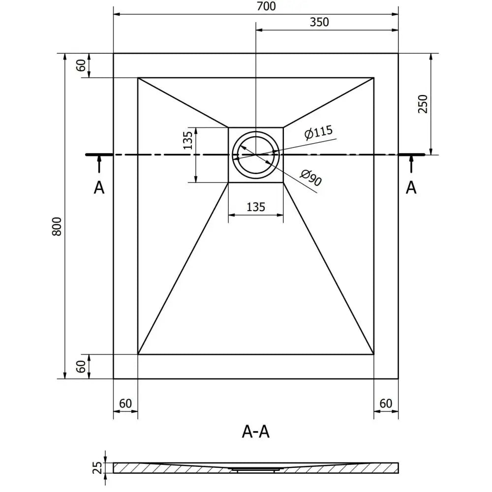 Mexen Stone + Kompositt Dusjbrett Rektangulært 80x70 Cm Hvit Med Hvit Deksel - 44107080-w - 9