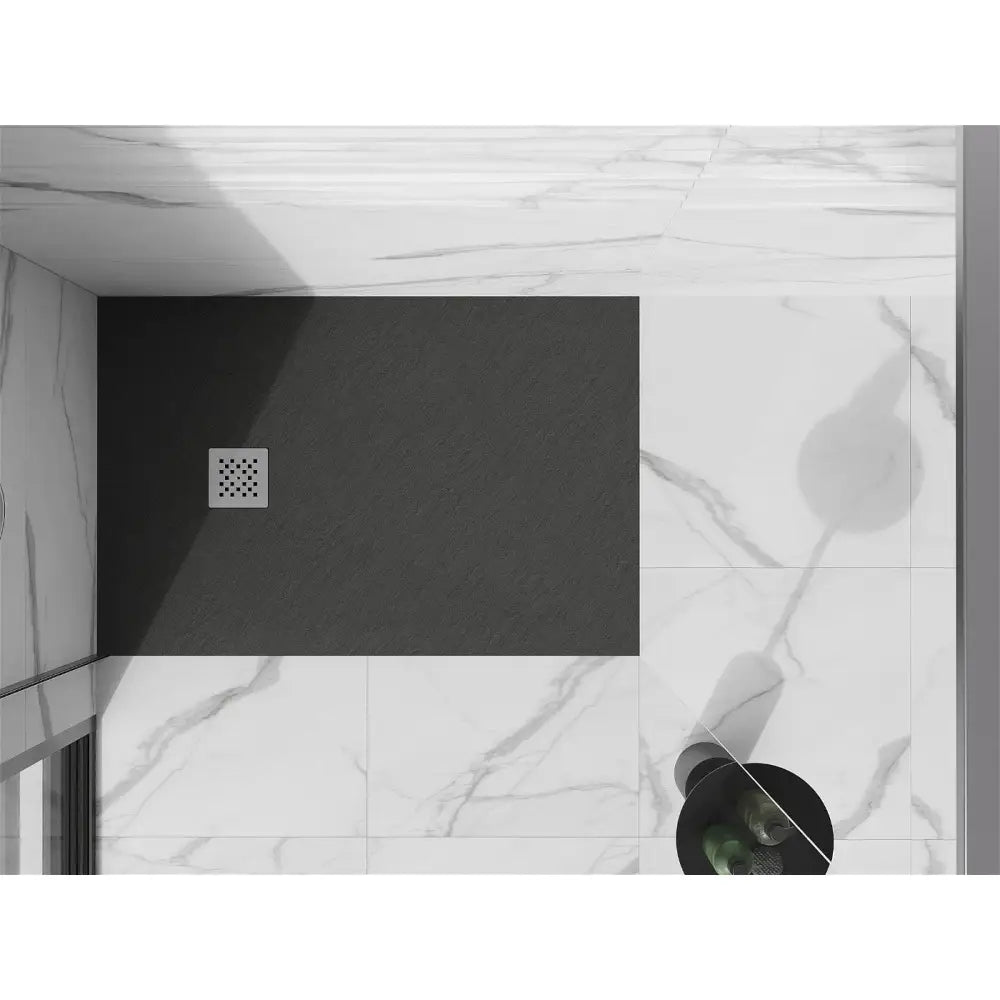 Mexen Stone + Kompositt Rektangulært Dusjbrett 110x70 Cm Antrasitt