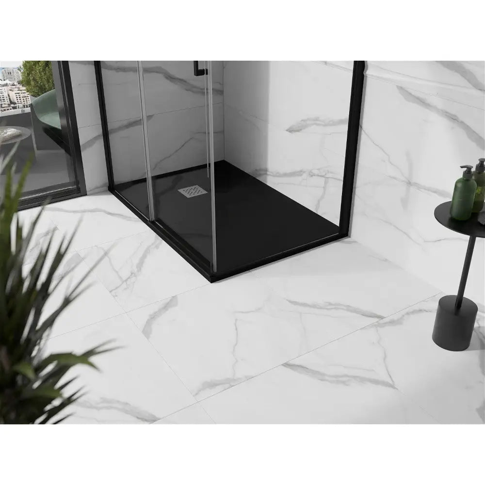 Mexen Stone + Rektangulær Kompositt Dusjbunn 140x80 Cm Svart