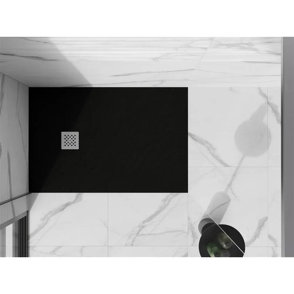 Mexen Stone + Rektangulært Kompositt Dusjbrett 100x90 Cm Svart
