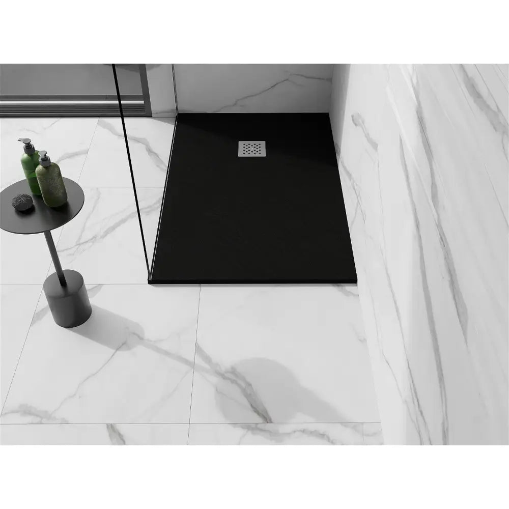 Mexen Stone + Rektangulært Kompositt Dusjbrett 100x90 Cm Svart