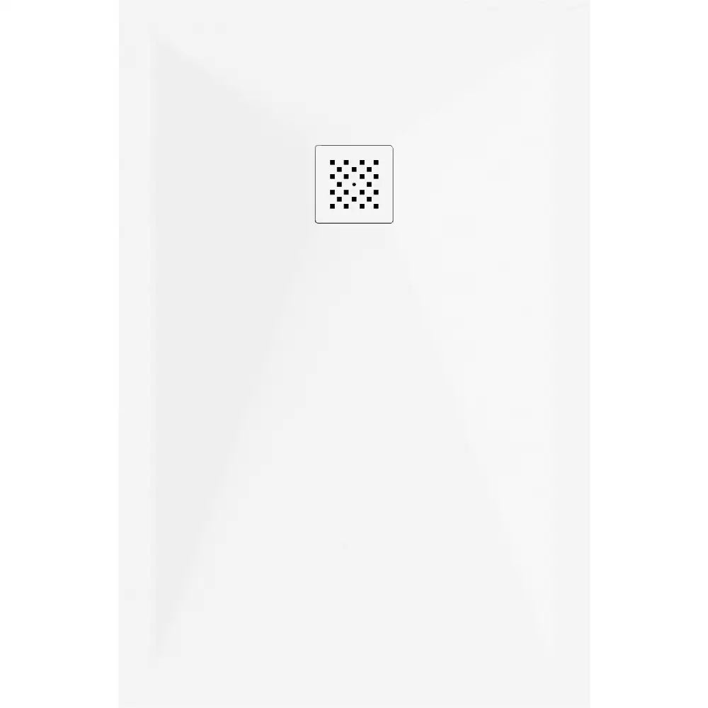 Mexen Stone + Rektangulært Kompositt Dusjbrett 140x90 Cm Hvitt med Hvit Frontpanel - 44109014-w