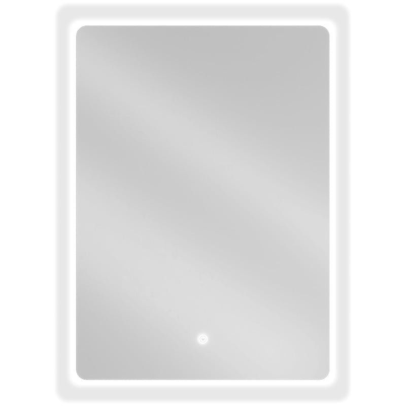 Speil med lys Mexen Sun rektangulært 50 x 70 cm med LED-ramme og touch-knapp sett forfra.