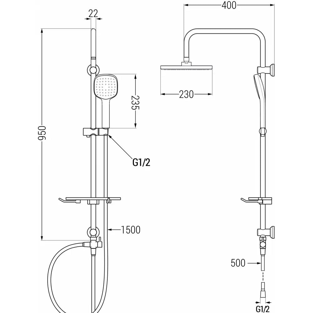 Mexen T33 Dusjsøyle Hvit/krom - 798333393 - 2