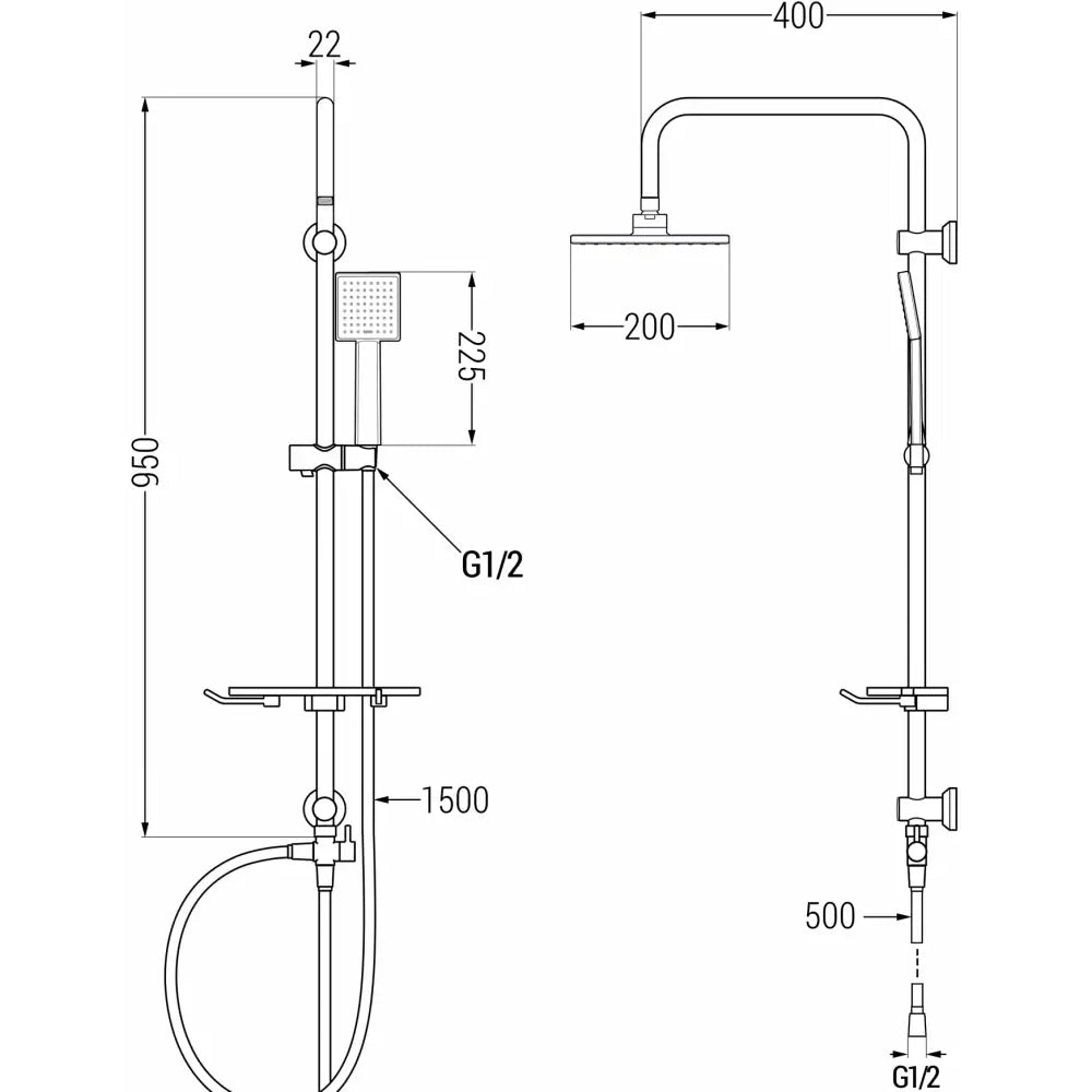 Mexen T45 Dusjsøyle Krom - 798454593 - 2