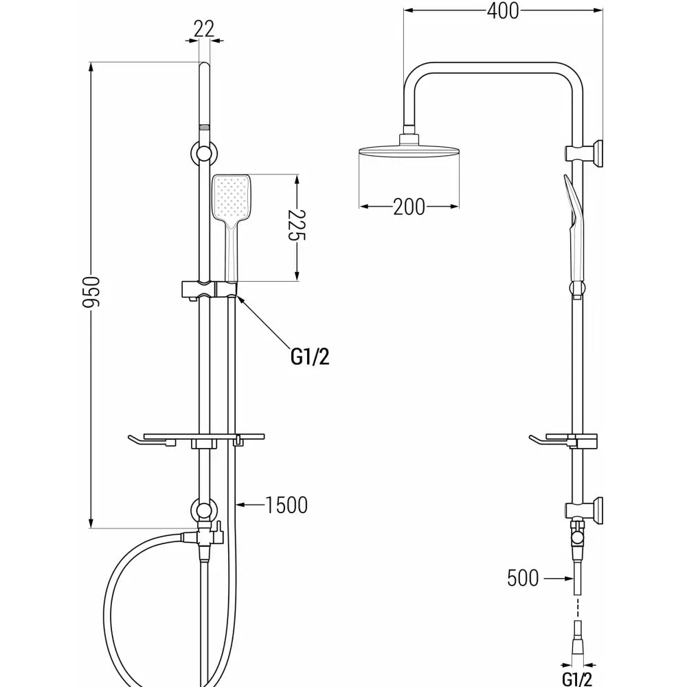 Mexen T62 Dusjsøyle Svart - 798626293 - 2