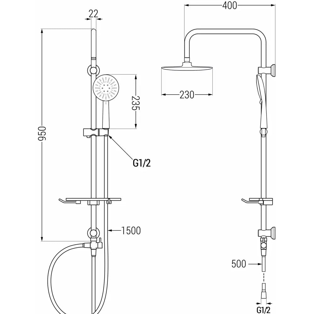 Mexen T67 Dusjsøyle Krom/hvit - 798676793 - 2