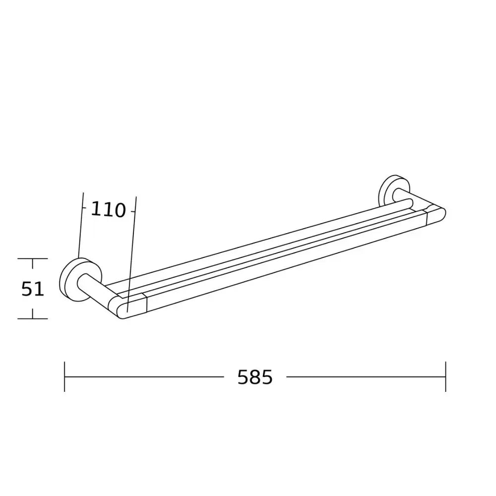 Mexen Tiber Dobbel Håndklehenger Krom - 7050525 - 2