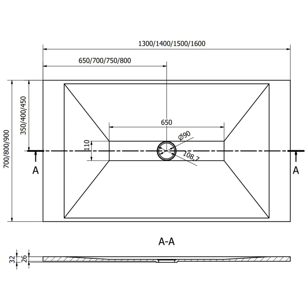 Mexen Toro Dusjbrett Rektangulært Smc 150x80 Cm Hvit - 8