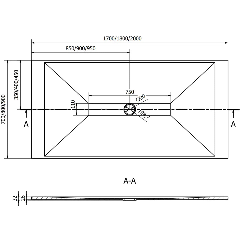 Mexen Toro Dusjbrett Rektangulært Smc 180x80 Cm Svart - 8