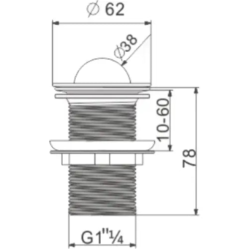 Mexen Trykk-klikk Roterende Propp Svart - 79913- - 2