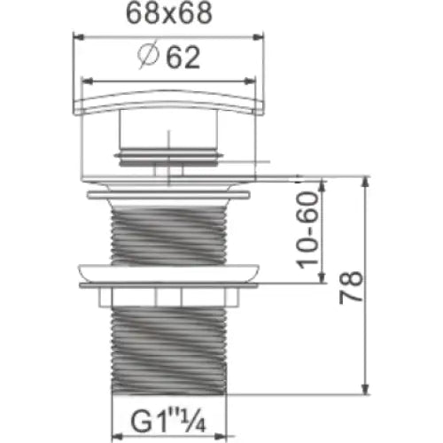 Mexen Trykk-og-vri Kvadratisk Kran Krom - 79916 - 2