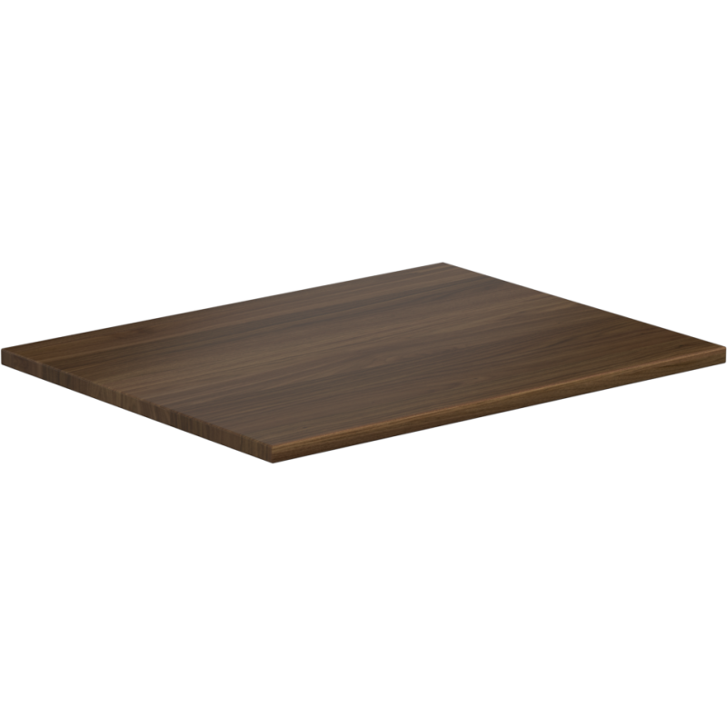 Benkeplate Bad 50 cm i valnøtt fra Mexen Uni, rektangulær med synlig trestruktur og tynne kanter.