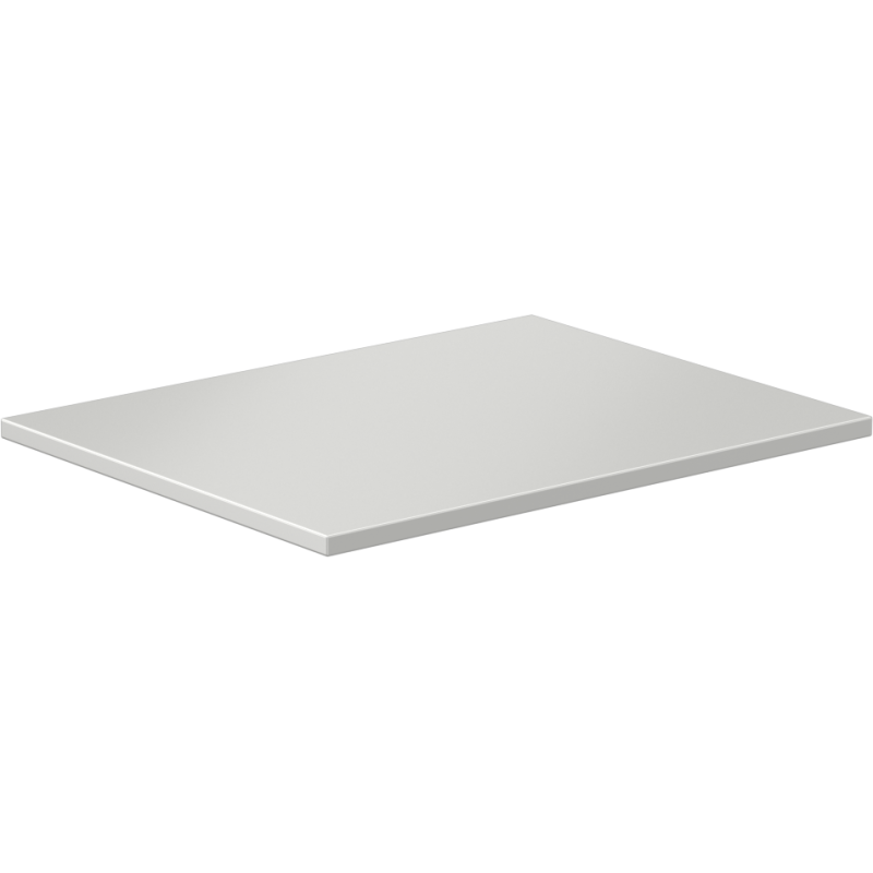 Benkeplate Bad 70 cm grå matt Mexen Uni, rektangulær med tynn profil, vist fra skrå vinkel.