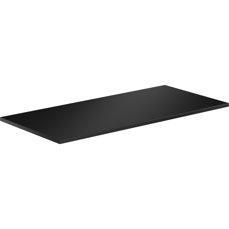 Benkeplate Bad 80 cm svart matt Mexen Uni sett fra skrå vinkel med tynn profil og rene kanter.