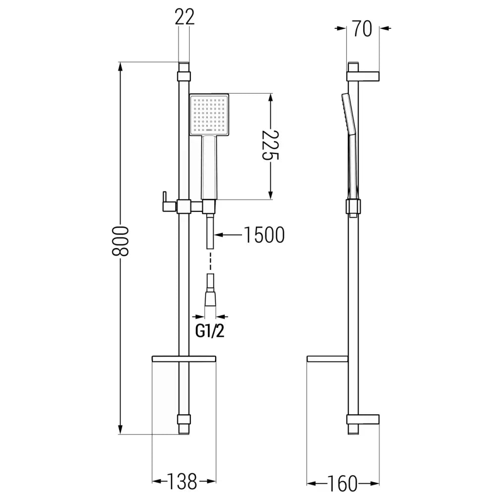 Mexen Uno Dq45 Badekarsett Krom - 71403dq45- - 4