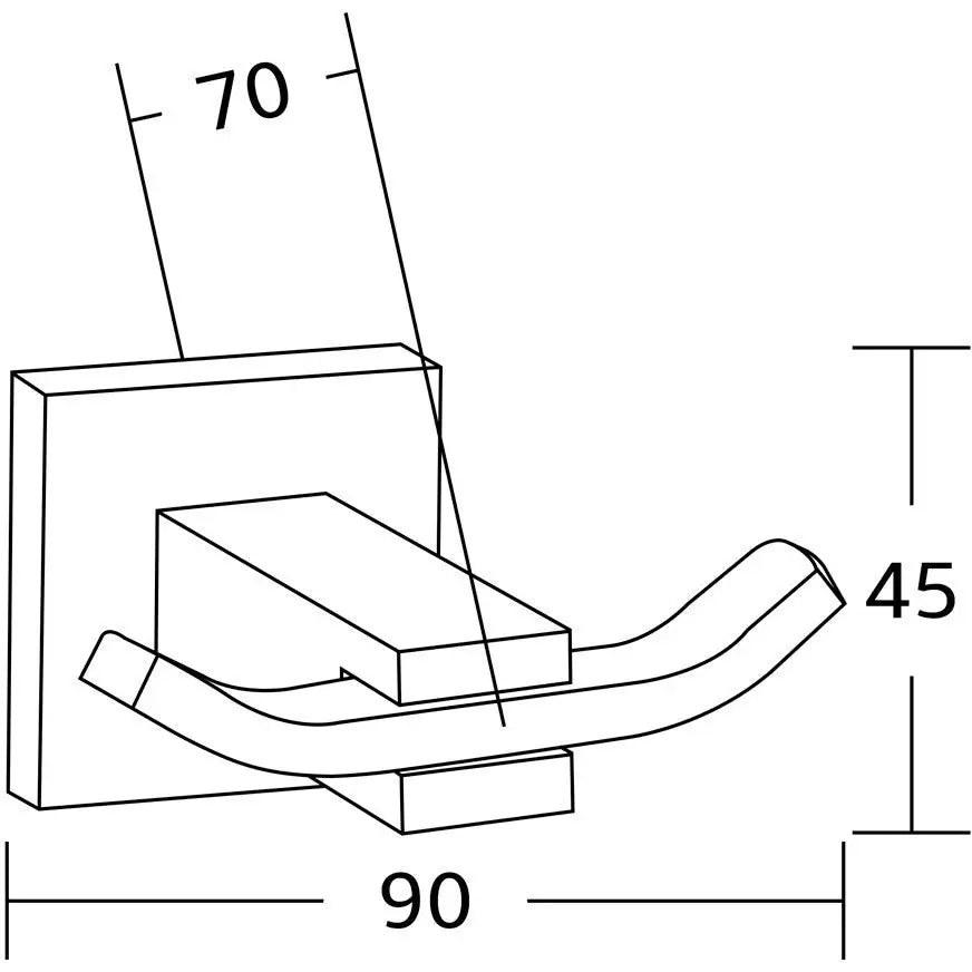 Mexen Vane Dobbel Håndklekrok Krom - 7020935 - 2