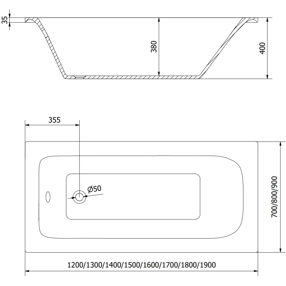 Mexen Vega Rektangulært Badekar 170 x 70 Cm Med Ombord Og 1-dørs Dusjvegg 60 Cm Svart Mønster - 550117077x - 5