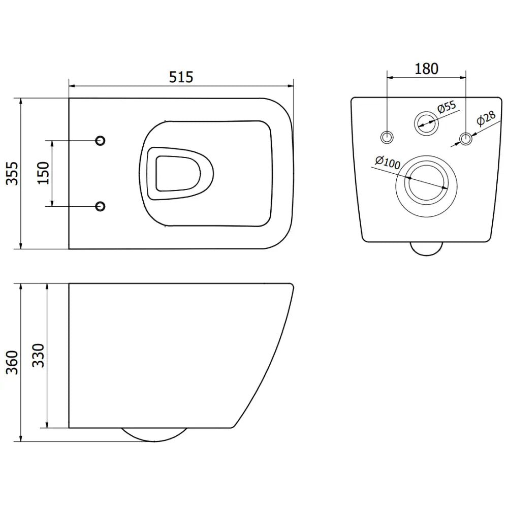 Mexen Vega Toalettskål Rimless med Soft-close Sete Slim Duroplast Hvit