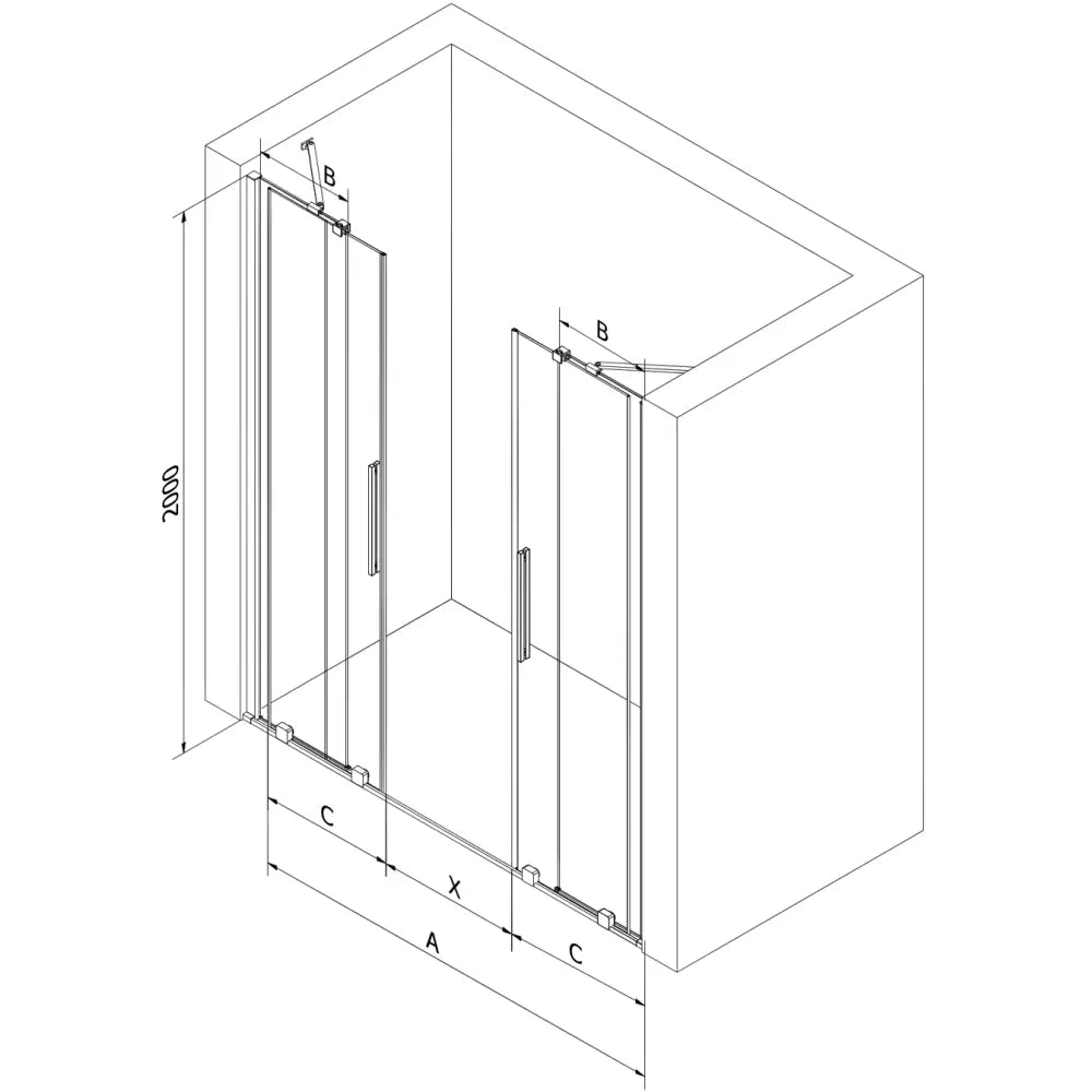 Mexen Velar Duo Skyvedører For Dusj 140 Cm Gjennomsiktig Krom - 871-140-000-02 - 11