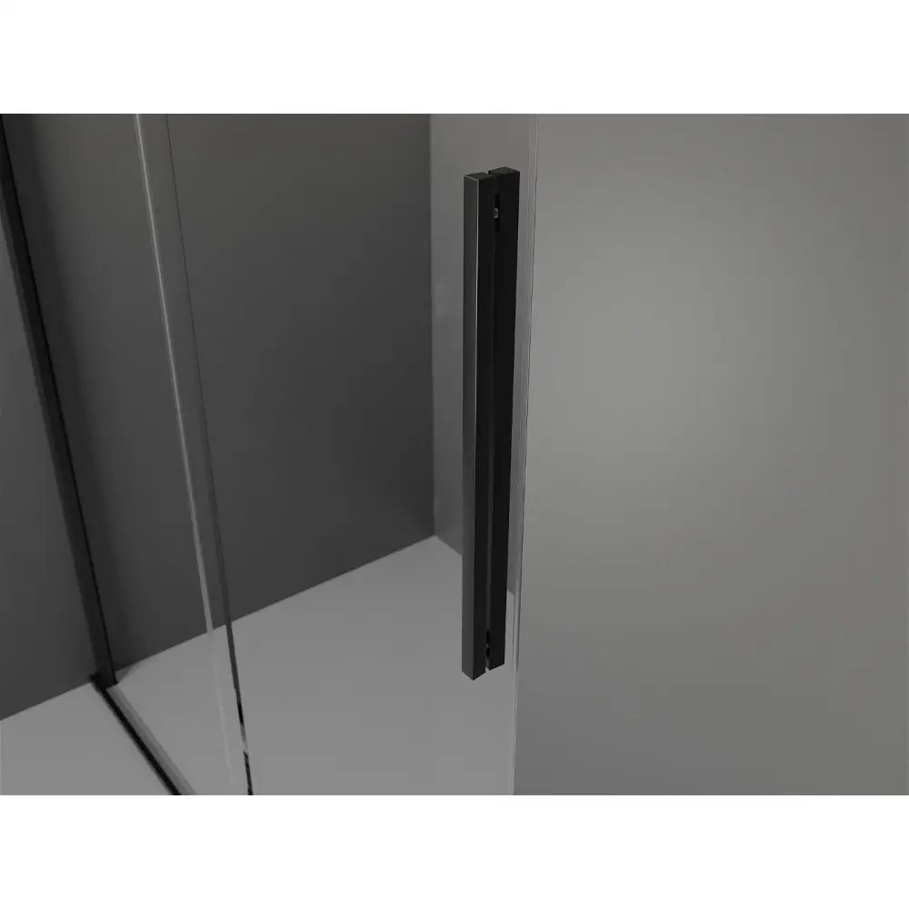 Dusjvegg Skyvbar 130x200 Cm Gjennomsiktig 8 Mm Svart