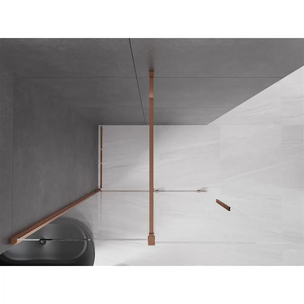 Dusjvegg Skyvbar 150x200 Cm Gjennomsiktig 8 Mm Roségull