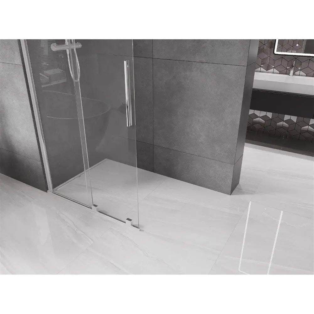 Dusjvegg Skyvbar 70x200 Cm Gjennomsiktig 8 Mm Krom