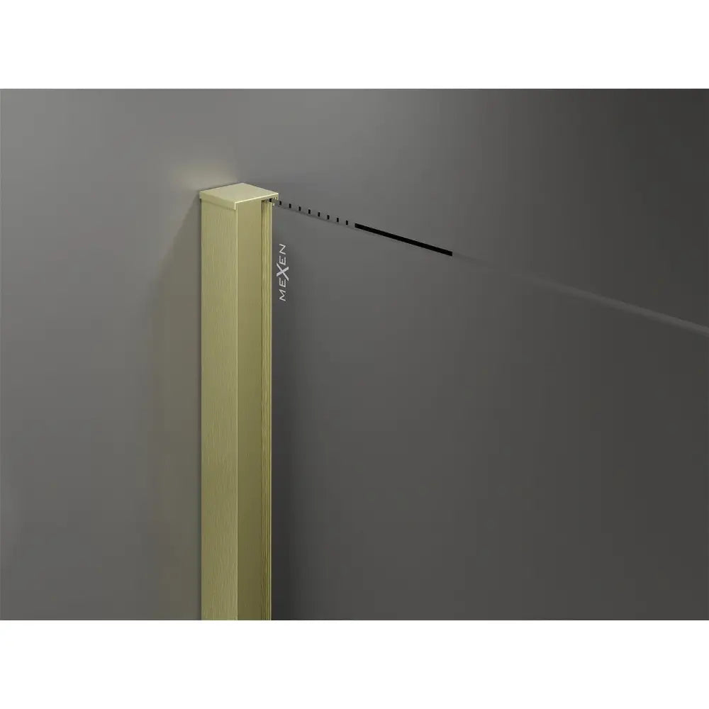 Dusjvegg Skyvbar 85x200 Cm Gjennomsiktig 8 Mm Børstet Gull
