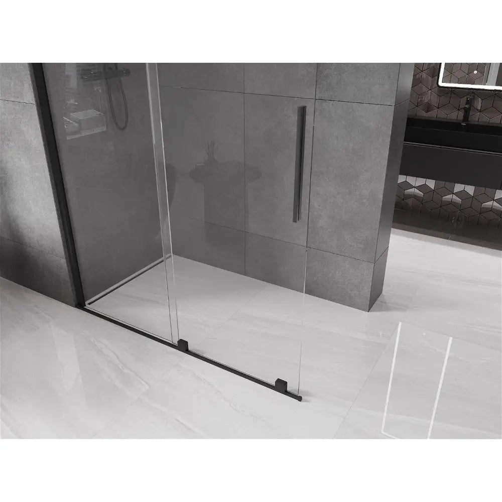 Dusjvegg 150x200 Cm Gjennomsiktig 8 Mm Svart S1