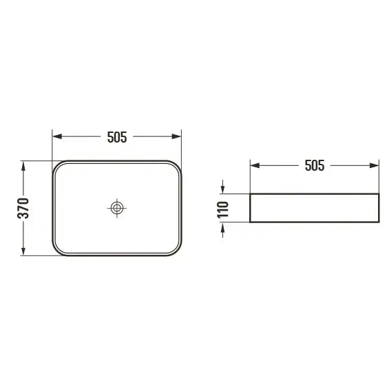 Mexen Vena Servant For Benkeplate 50x37 Cm Hvit - 2