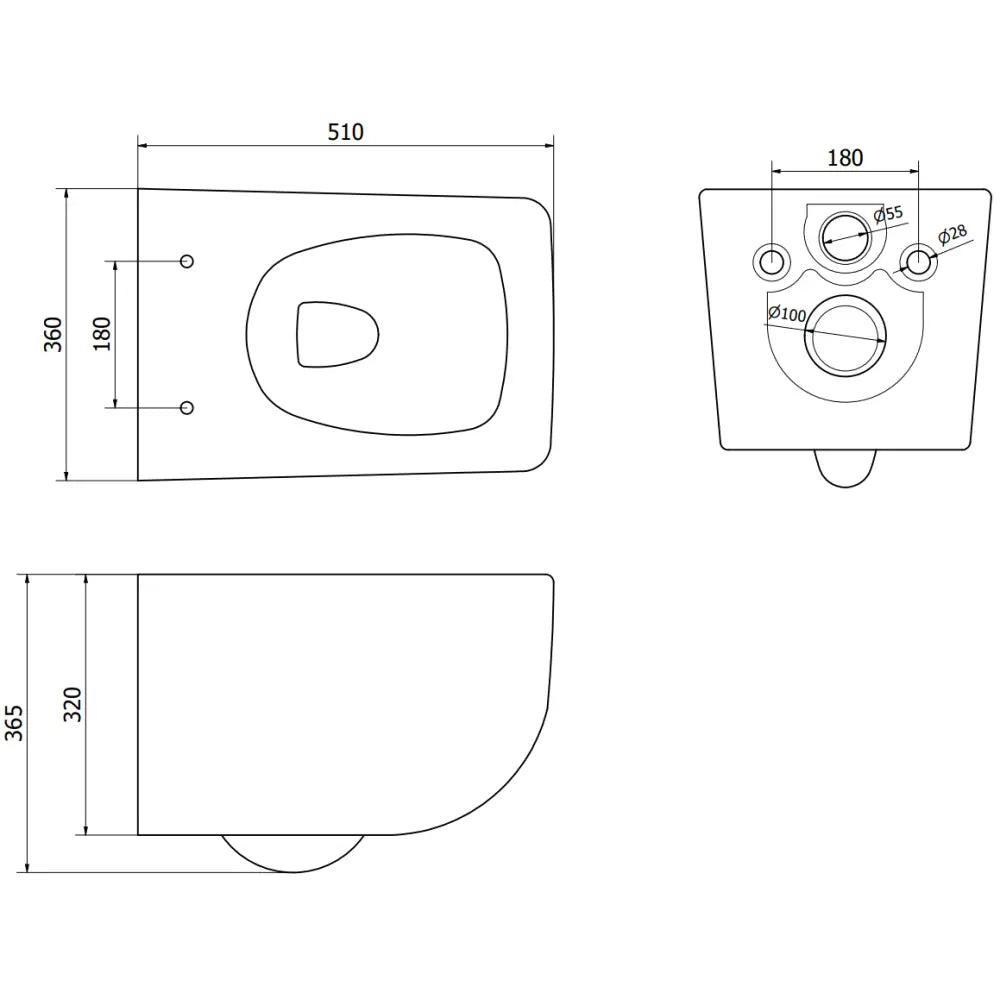 Mexen Vera Toalettskål Rimless Med Soft-close Sete Slim Duroplast Matt Svart - 5