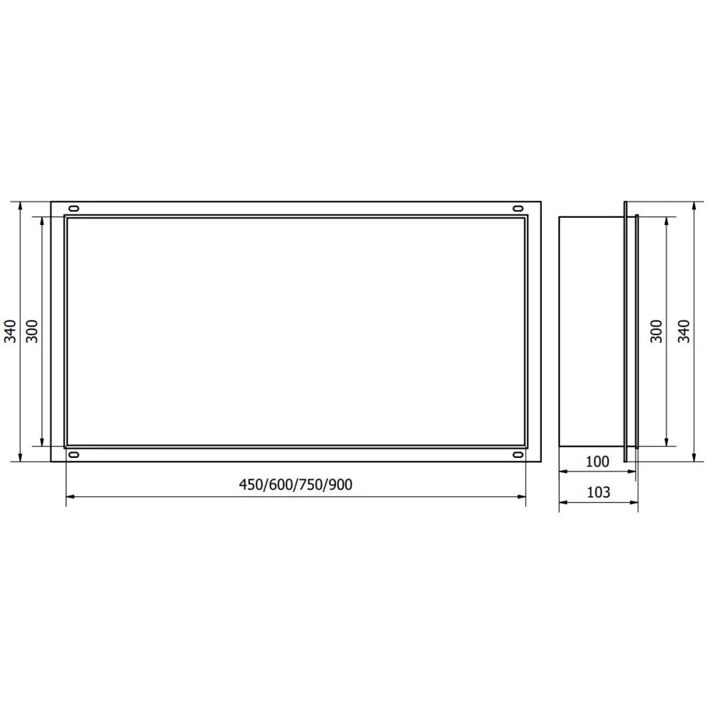 Mexen X-wall-nr Nisjehylle Uten Flens 45x30 Cm Hvit - 8