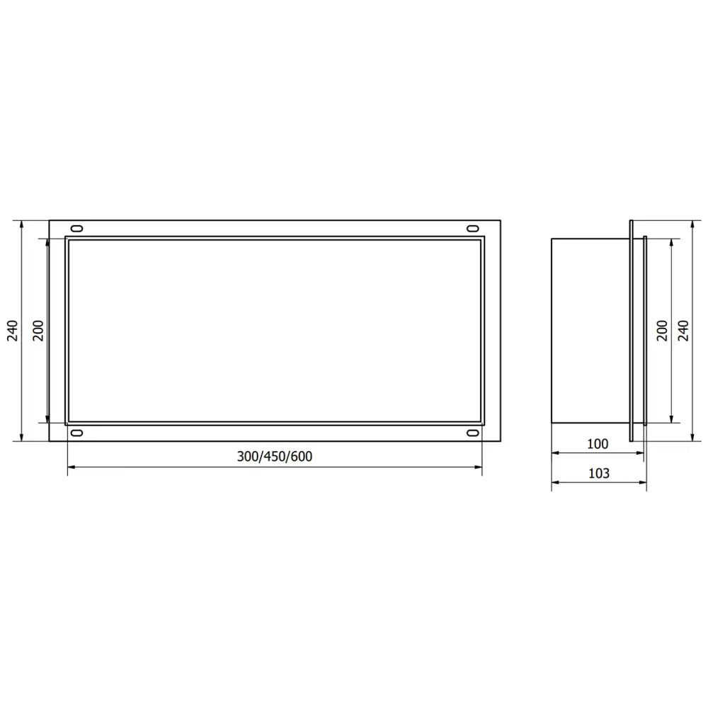 Mexen X-wall-nr Nisjehylle Uten Flens 60x20 Cm Gull - 13