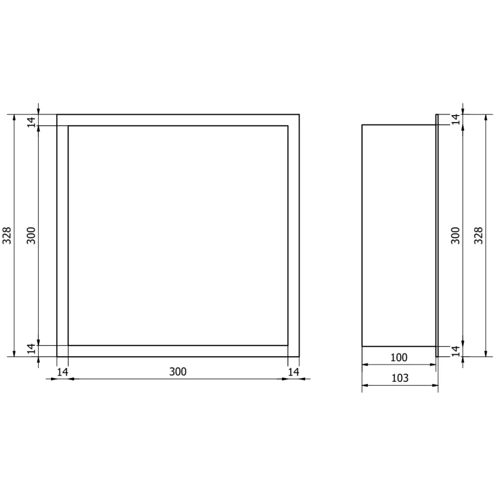 Mexen X-wall-r Nisjehylle med Kant 30x30 Cm Hvit