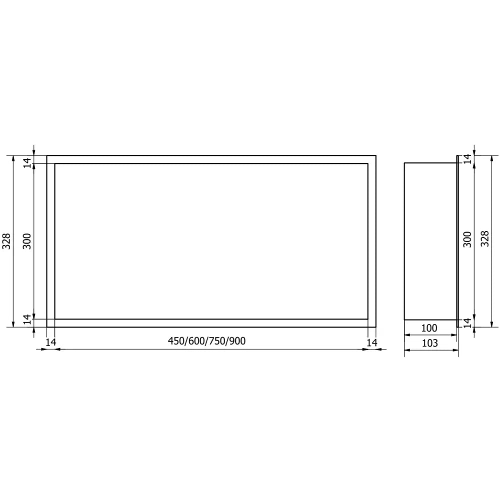 Mexen X-wall-r Nisjehylle Med Kant 45x30 Cm Hvit - 8