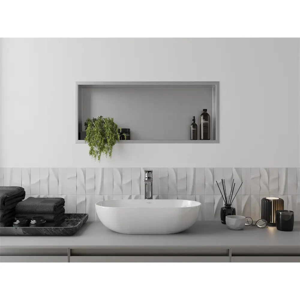 Mexen X-wall-r Nisjehylle med Kant 75x30 Cm Rustfritt Stål