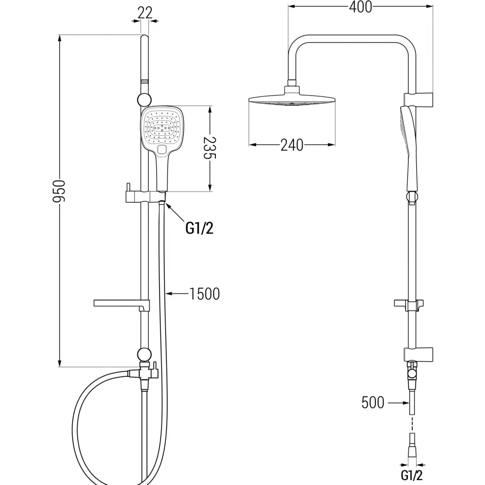 Mexen X17 Dusjsøyle Krom/hvit - 798171791 - 2