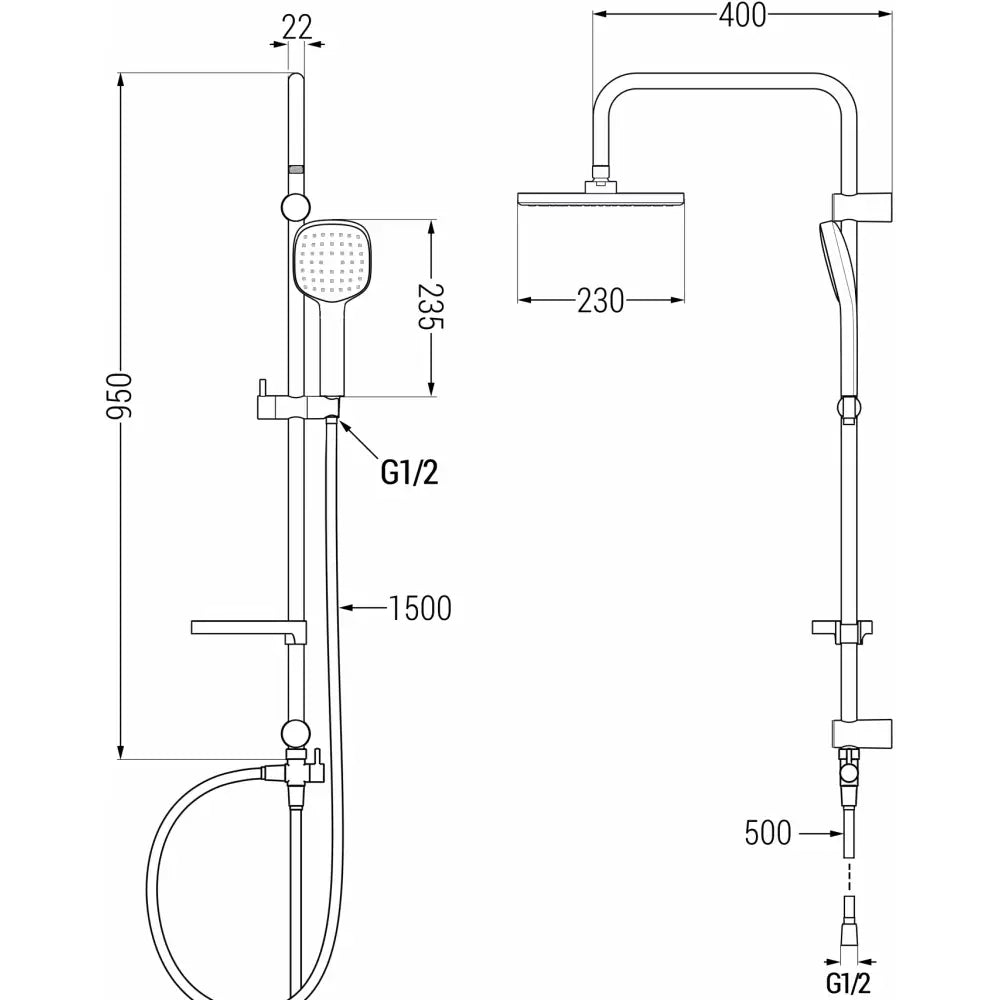 Mexen X33 Dusjsøyle Krom/hvit - 798333391 - 2