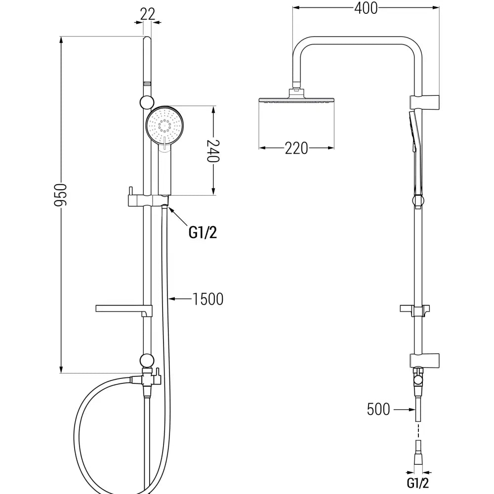 Mexen X40 Dusjsøyle Svart - 7984040091 - 2