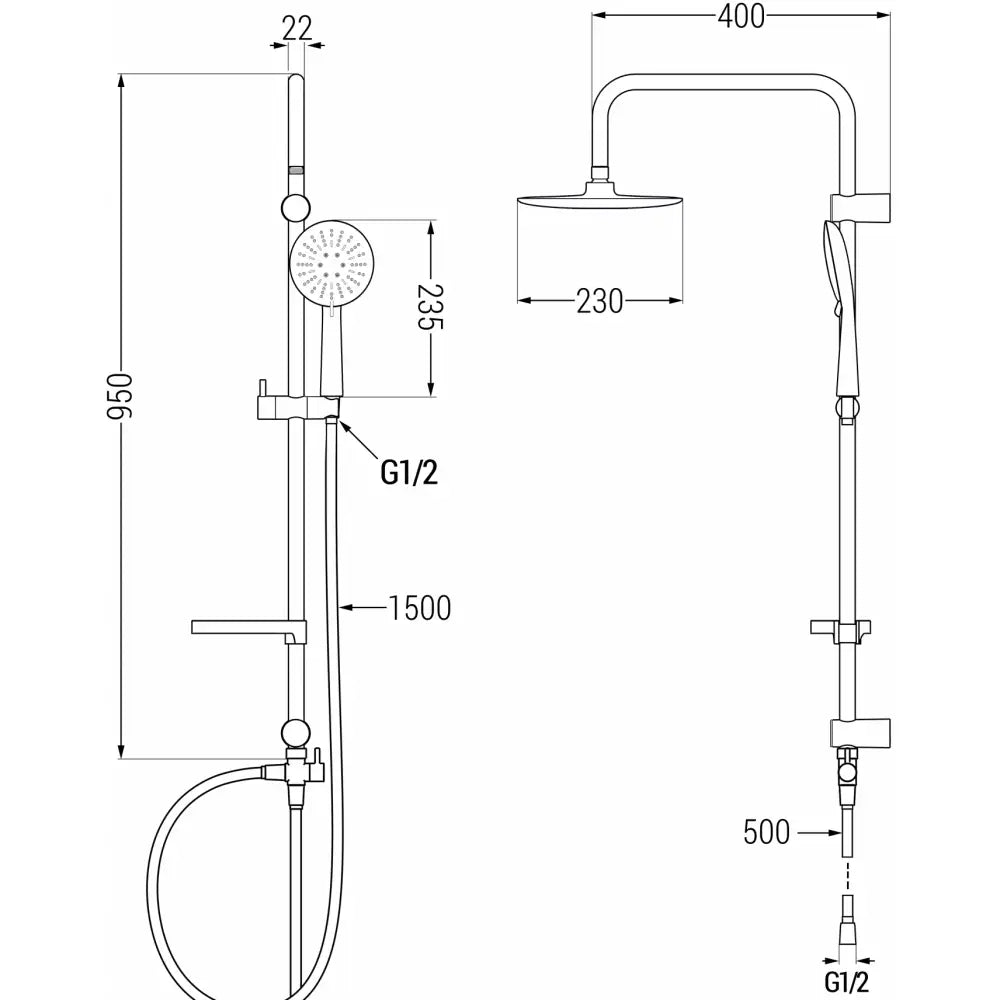 Mexen X67 Dusjsøyle Krom/hvit - 798676791 - 2