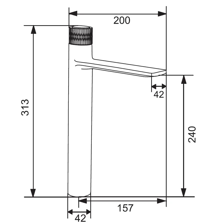 Mexen Zero + Høy Servantbatteri Svart - 71610 - 2