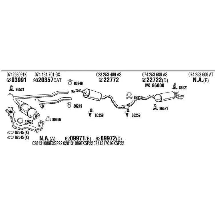 Midtre Potte Vw T4 95-03 2,4d; 2,5tdi Syncro Lwb - 2