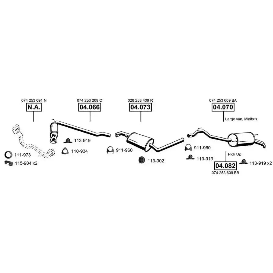 Midtrepotte - Vw T4 96-98 2,4d - 2