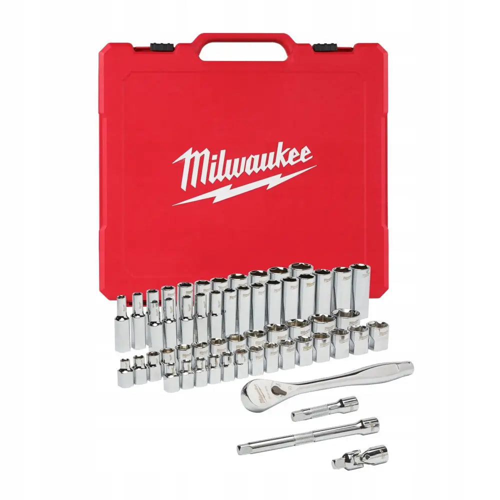 Milwaukee Sett Med 3/8″ Metriske - Tommers Hylsenøkler 56 Deler - 1