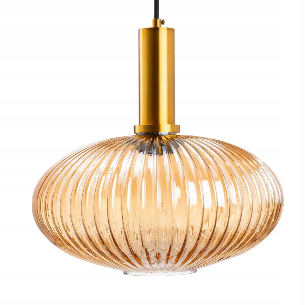 Moderne Hengende Glasslampe Gullfarget Amber Stor (ep015-4 C-ga) - 1