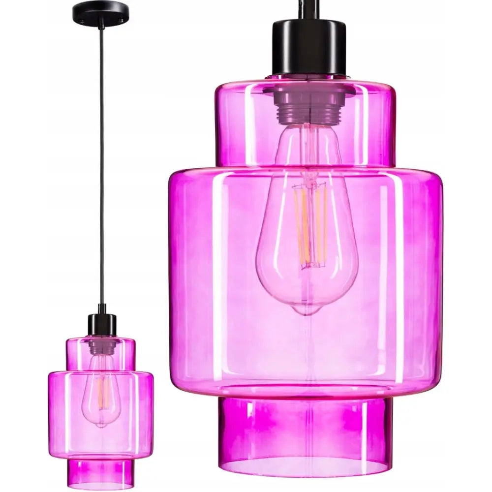 Moderne Rosa Glass Hengelampe Ep017 - 1