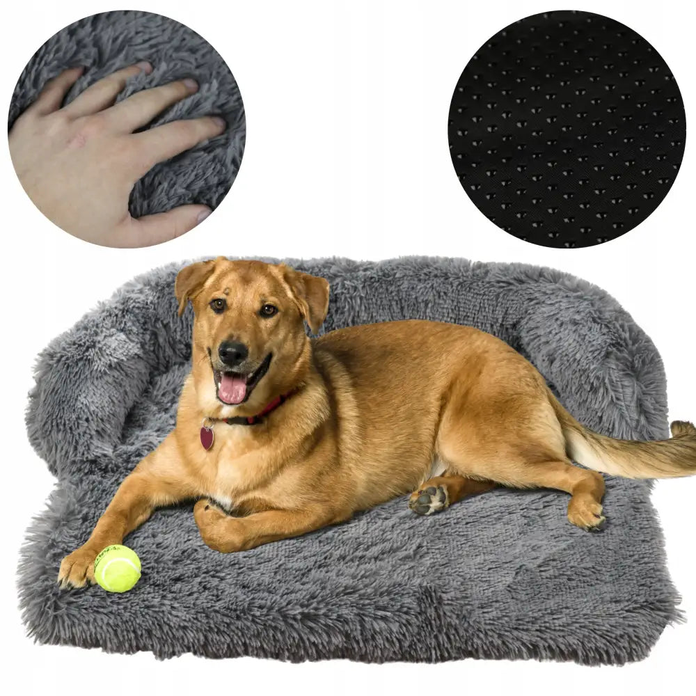 Myk og Plysjete Seng for Hund og Katt Fluffy Sofa Couch 76x76 Cm